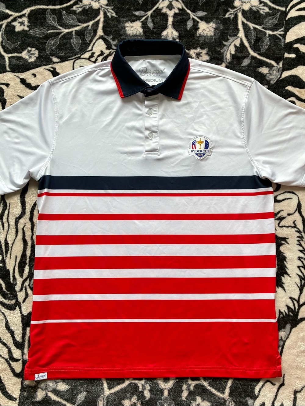 008 - BARSTOOL SPORTS GOLF 2023 RYDER CUP POLO GOLFING T SHIRT